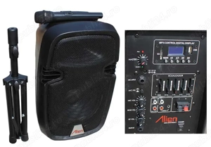 Boxa activa 10inch ABS 2110DA-R USB SD FM BT ACCU Alien