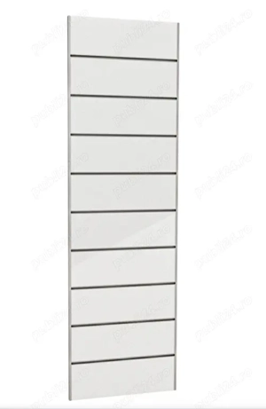 Panou alb slatwall STAS cu 9 sine inaltime 200 cm x 90 cm