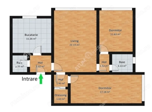 Apartament 3 camere mobilate utilate 2 bai pivnita zona Turnisor Sibiu - imagine 9