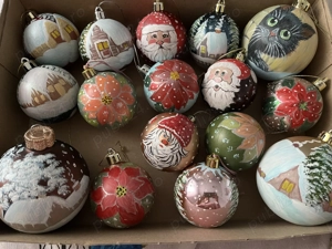 Globuri Crăciun pictate manual