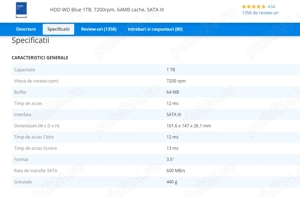 HDD Western Digital Blue 1TB, 7200rpm, 64MB cache, SATA III - imagine 4