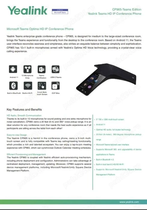 Yealink CP965 Telefon  VOIP de conferinta - stare excelenta, doar 1 luna de utilizare in companie - imagine 4