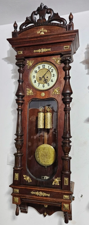 Ceas de perete cu pendul si 2 greutati 