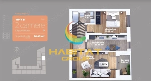 Liviu Rebreanu-Auchan Titan - 2 camere decomandat 56.43 mp - imagine 2