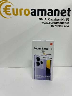 Telefon mobil Xiaomi Redmi Note 14, 8GB RAM, 256GB, Sigilat -I-