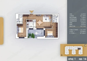 Titan Pallady - 3 camere, Metrou 8  minute, Incalzire in pardoseala - imagine 2