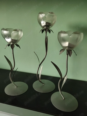 Set 3 sfesnice cu lumânări