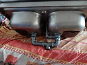 Chiuvetă inox dublă+baterie nouă