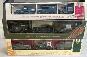 Set de 3 machete auto metal Lledo Anglia USA, RAF,Armata Britanica 50-a Aniversare WWII, Colete 1930