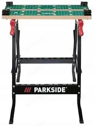 Masă de lucru pliabilă Parkside, din plăci MDF de înaltă calitate, cu manivelă