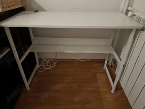 Birou calculator mobilier Nou alb,stil loft,made Polonia, lungime 100 cm x 50 cm 