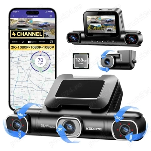 Camera Auto de Bord 4K Dashcam AZDome M660 4 Canale