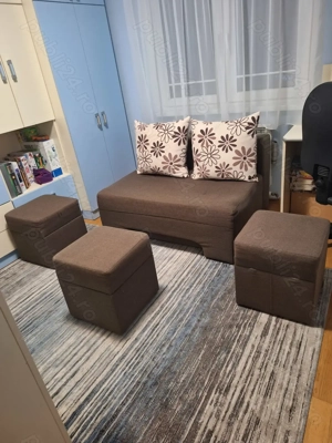 Pat extensibil cu 3 tabureti