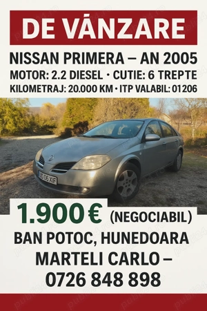 Mașină întreținută   Nissan Primera 2005