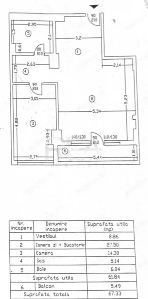 Apartament 2 camere N. Grigorescu – Aleea Mostiștea, 67 mp, centrala - imagine 9