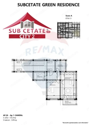 Apartament cu 2 camere, Nou, Intabulat, De Vanzare, Subcetate City 2 - imagine 12