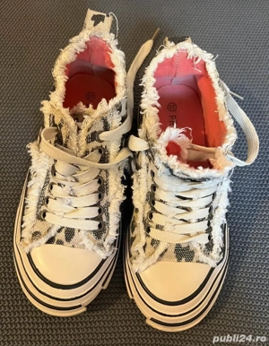 pantofi Pregunta tip tenis cu platforma-- Leopard print