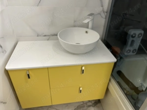 Dulap de baie cu chiuveta si oglinda cu lupa,ceas si termometru