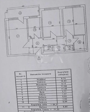 3 camere 1/9, anvelopat, 71 mp-Apusului - imagine 7
