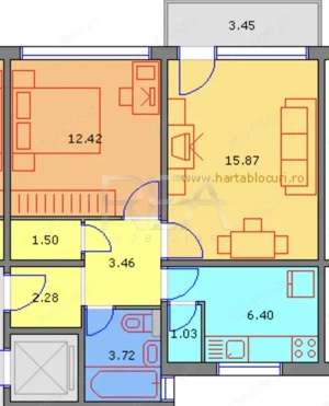 2 camere , 4/4, anvelopat, boxa, bloc tip P -Drumul Taberei-Favorit - imagine 10