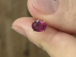 Cercei din aur 18k cu rubine naturale - imagine 2