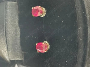 Cercei din aur 18k cu rubine naturale - imagine 4