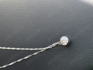 Lant din platina cu diamant natural de 0,12ct