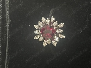 Inel din aur 18k cu rubin natural si diamante naturale