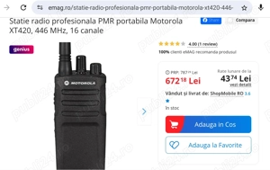 Vand Motorola UHF XT-420 NOUA