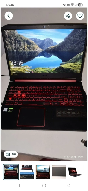 Laptop Gaming acer nitro 5 i7