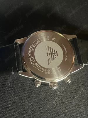 Ceas Conograf Emporio Armani cu curea neagra