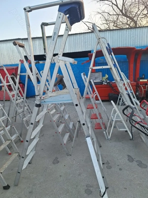 Scară profesională aluminiu RAPTOR   cu platformă și balustradă