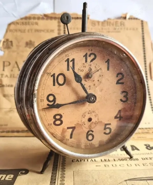 ceas deșteptător vechi, anii '30, made in Italy, defect, pentru decor sau restaurare