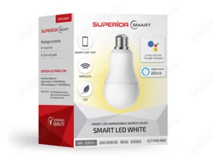 Bec Led Smart dimabil alb cald Superior