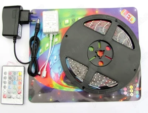 Rola leduri multicolora 5m alimentare+telecomanda