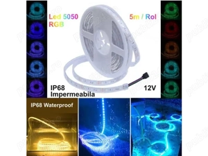 Banda led RGB submersibila 5050 12V 5M 300leduri IP68