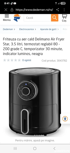 Friteuza cu aer cald Delimano - Air Fryer 