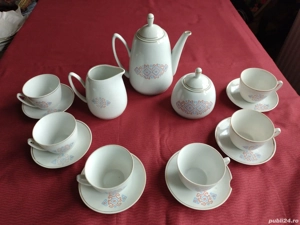 Set pentru cafea sau ceai, din porțelan, pentru 6 persoane, 15 bucăți