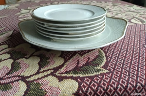 Set de 6 farfurii+platou din porțelan pentru tort desert