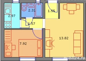 Apartament 2 camere   32 mp   Etaj 3   Reabilitat   Sector 4