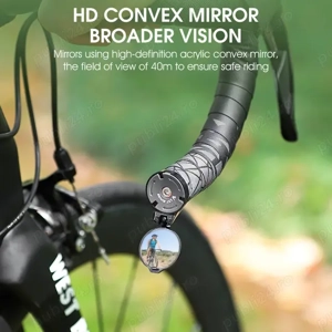 Mini oglindă bicicleta dop cursiera mtb convexa pliabila ghidon trotin - imagine 3