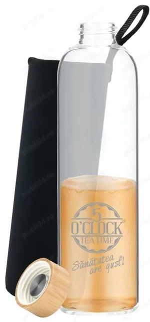  EcoBottle   Sticla cu capac bambus 5 O Clock Tea (500ml)