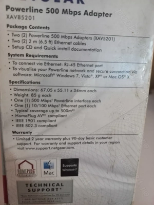 transmitator internet Netgear XAVB5201 Powerline 500mbps 2 adaptoare - imagine 3