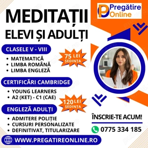 Meditatii scolare pentru gimnaziu