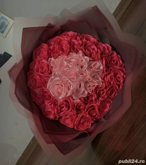 Buchete trandafiri din satin  - imagine 3