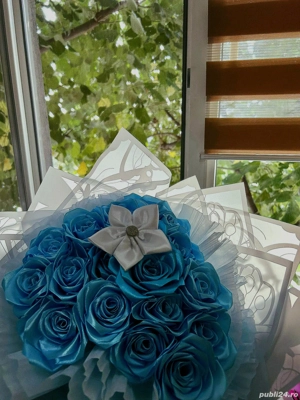 Buchete trandafiri din satin  - imagine 4