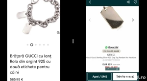 Bratara Gucci rollo argint - imagine 4