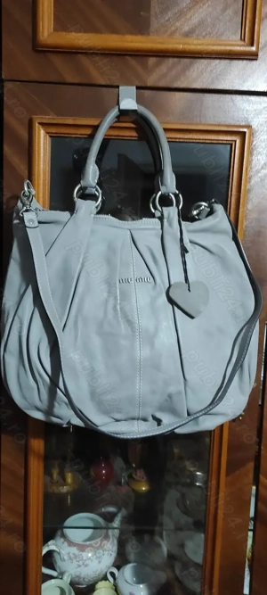 Geanta noua  dama gri de piele naturala 