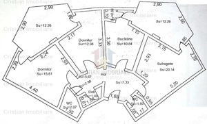 Faceti o Oferta! Hexagoane 3 camere 100 mp vedere la Dunare etaj intermediar