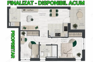 Apartament 3 camere | 60 mp utili | Denya Forest   disponibil imediat